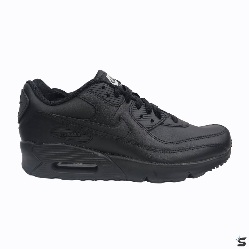 Nike Air Max 90 LTR (GS) Big Kid's Black Leather Sneakers Size 7Y US - NO BOX